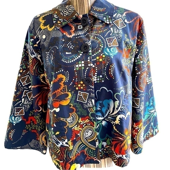𝅺CHICOS cropped jacket, Chicos size 1, excellent condition, fully lined - Picture 1 of 5